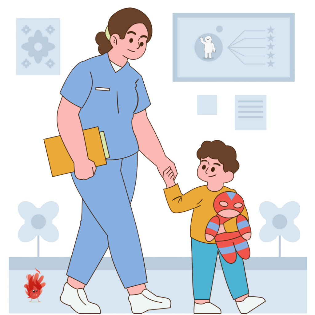 Illustrasjon av en venn i helsevesenet